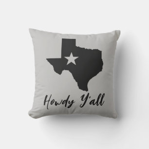 Texas kaart Lone Star State Howdy Y'all Buitenkussen