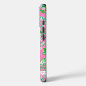 Texas Kaart Roze & Groene Preppy Patroon Monogramm Case-Mate iPhone Case (Achterkant / Links)