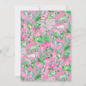 Texas Kaart Roze & Groene Preppy Patroon Partij (Achterkant)