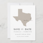 Texas Kaart Save the Date Sjabloon (Voorkant)