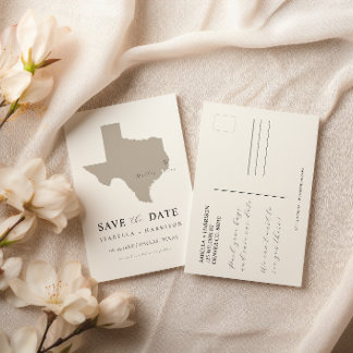 Texas Kaart Save the Date Sjabloon
