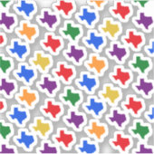 Texas Kaart Silhouet Regenboog Patroon Sticker (Voorkant)