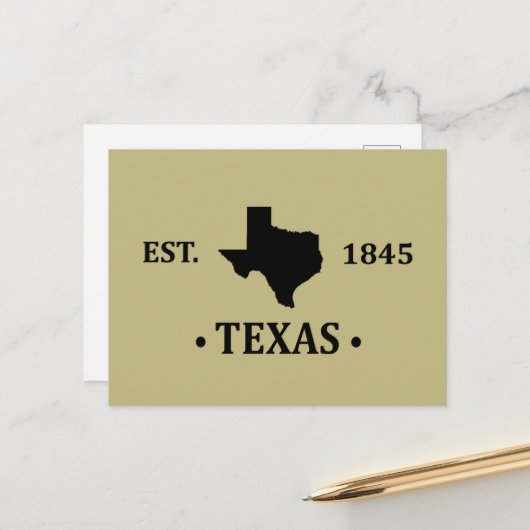 Texas kaart zwart de eenzame sterrenstaat (Voorkant / Achterkant in situ)