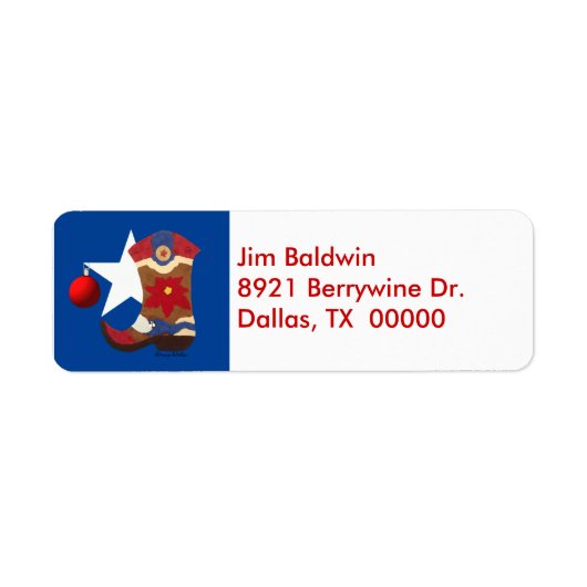 Texas Kerst Adresetiketten Etiket (Voorkant)