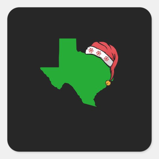 Texas Kerst Leuke Kerstcadeau Groene US State Vierkante Sticker (Voorkant)