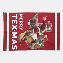 Texas Kerst Vrolijk Texmas Santa Rendier Rodeo Theedoek