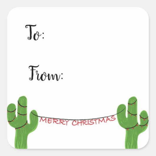 Texas kerstcadeaulabels vierkante sticker (Voorkant)