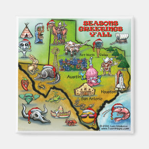 TEXAS-kerstkaart Magneet