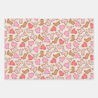 Texas Kerstkoekjes Inpakpapier Vel