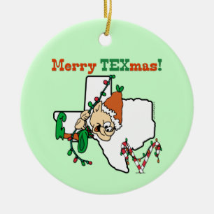 Texas Kerstmis Keramisch Ornament
