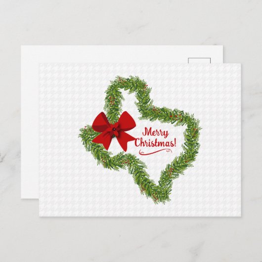 Texas Kerstmis met Red Bow Briefkaart (Voorkant / Achterkant)