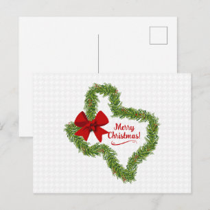 Texas Kerstmis met Red Bow Briefkaart