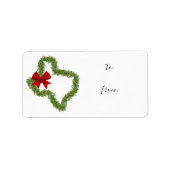 Texas Kerstmis Rood Bow Gift Label Sticker (Voorkant)