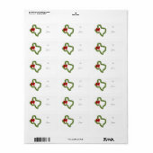 Texas Kerstmis Rood Bow Gift Label Sticker (Full Sheet)