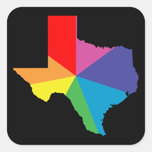 texas kleur burst vierkante sticker (Voorkant)