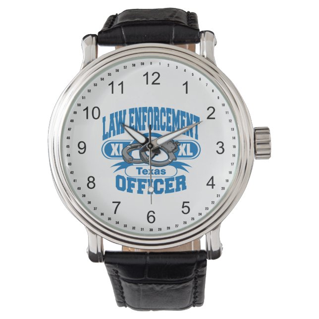 Texas Law Enforcement Officer Handboffs Horloge (Voorkant)