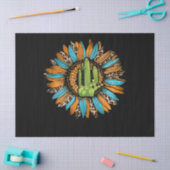 Texas Leopard Serape Koeienhuid Turquoise Sunflowe Tissuepapier (Craft)