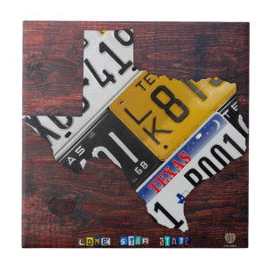 Texas License Bord Map keramische tapijten V2 Tegeltje