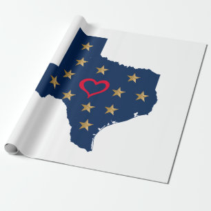 Texas Liefde en Shining Stars in de Lone Star Stat Cadeaupapier