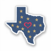 Texas Liefde en Shining Stars in de Lone Star Stat Sticker (Voorkant)
