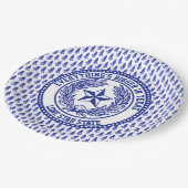 Texas Logo Bluebonnet Pattern Jouw tekst Papieren Bordje (Gekanteld)