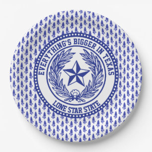 Texas Logo Bluebonnet Pattern Jouw tekst Papieren Bordje