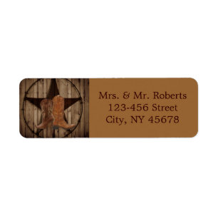 Texas Lone Star Country Western Cowboy Bruiloft Etiket
