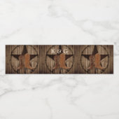 Texas Lone Star Country Western Cowboy Bruiloft Waterfles Etiket (Enkel label)