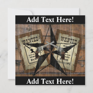 Texas Lone Star Dueling Pistols Meest gezochte Sig Bedankkaart