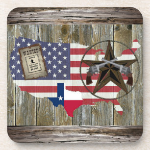 Texas Lone Star Dueling Pistols Meest gezochte Sig Bier Onderzetter