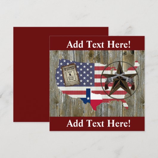 Texas Lone Star Dueling Pistols Meest gezochte Sig Kaart (Voorkant / Achterkant)