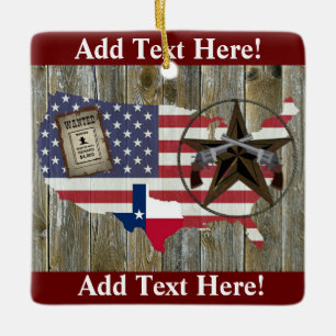 Texas Lone Star Dueling Pistols Meest gezochte Sig Keramisch Ornament