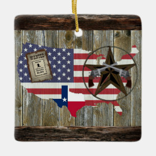 Texas Lone Star Dueling Pistols Meest gezochte Sig Keramisch Ornament