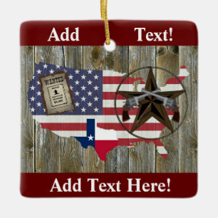 Texas Lone Star Dueling Pistols Meest gezochte Sig Keramisch Ornament