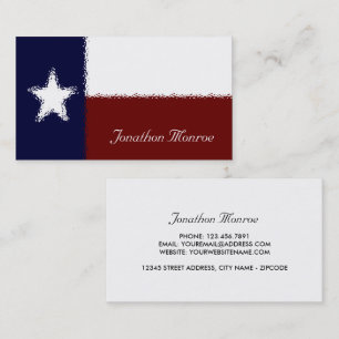 Texas Lone Star Flag Glass Effect Texaan Visitekaartje