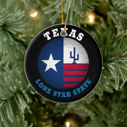 TEXAS LONE STAR FLAG KERAMISCH ORNAMENT (Boom)