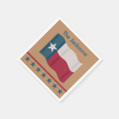 Texas Lone Star Flag Name Persoonlijk Tan Servet (Hoek)