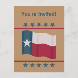 Texas Lone Star Flag Party nodigt uit Aankondigingskaart
