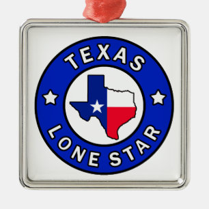 Texas Lone Star Metalen Ornament