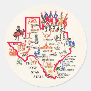 Texas - Lone Star Staat Ronde Sticker