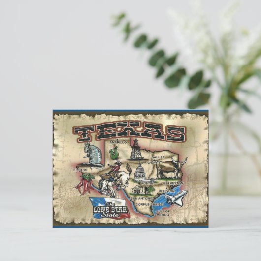 Texas Lone Star State Briefkaart (Staand voorkant)