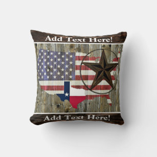 Texas Lone Star State Drapeau Carte Jeter Oreiller