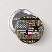 Texas Lone Star State Flag Map Button (Voorkant /achterkant)