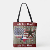 Texas Lone Star State Flag Map Canvas tas (Achterkant)