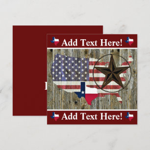 Texas Lone Star State Flag Map Card Notitiekaartje