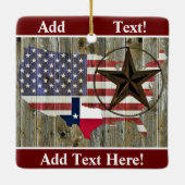 Texas Lone Star State Flag Map Ceramic Ornament (Achterkant)