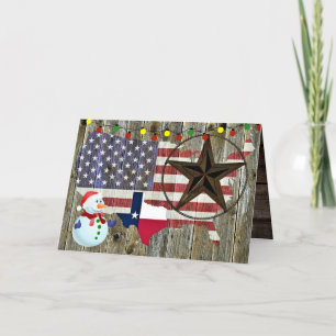 Texas Lone Star State Flag Map Holiday Card Feestdagen Kaart
