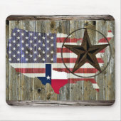 Texas Lone Star State Flag Map Muismat (Voorkant)