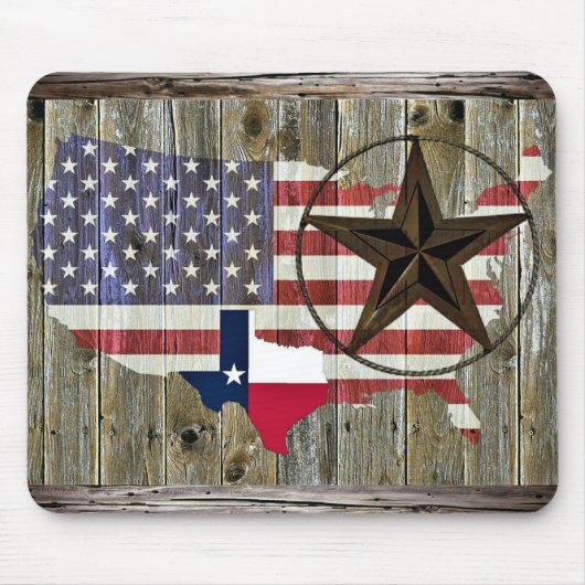 Texas Lone Star State Flag Map Muismat (Voorkant)