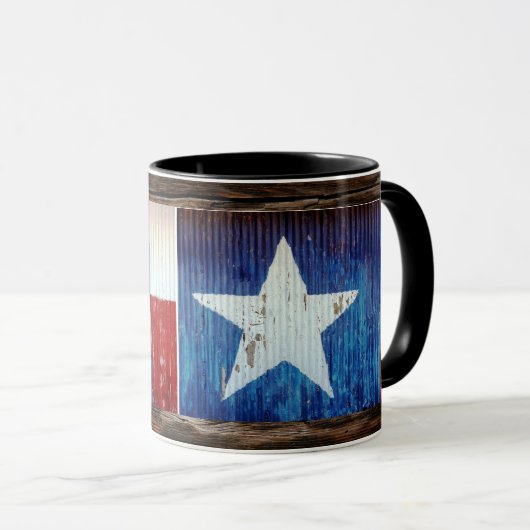 Texas Lone Star State Flag Rustic Mok (Voorkant rechts)